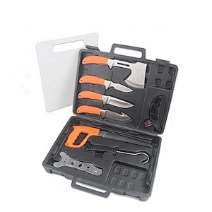 9 pcs Outdoor Camping Hunting Fishing Mulit  Purpose Knife Kit with Carry Case