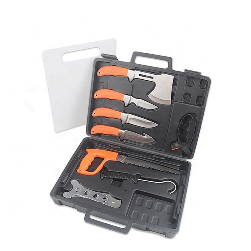 9 pcs Outdoor Camping Hunting Fishing Mulit  Purpose Knife Kit with Carry Case