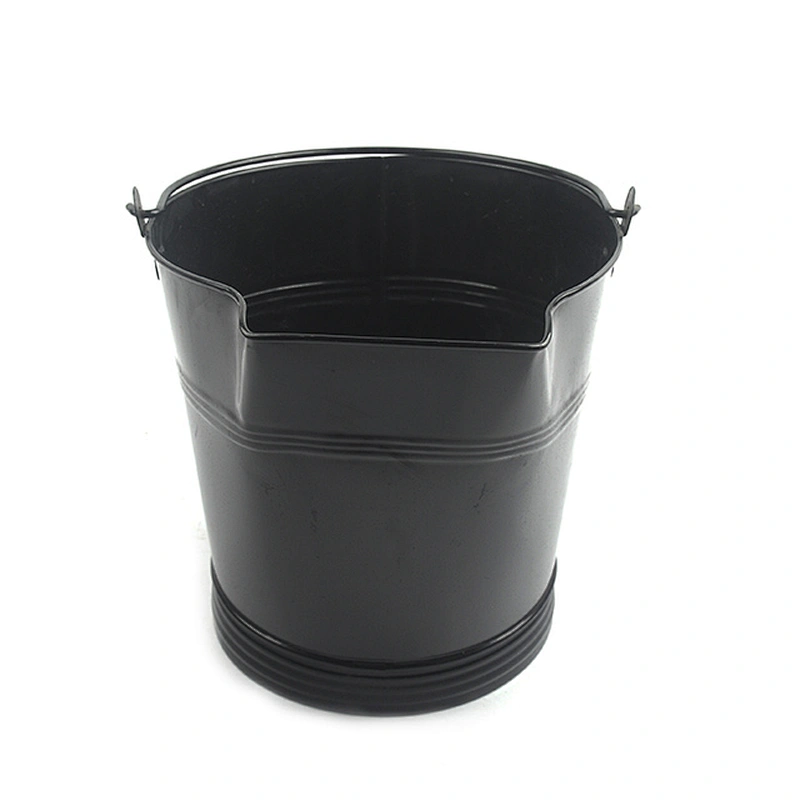 Fireplace accessories Black iron black ash bucket with lip for fireplace tool