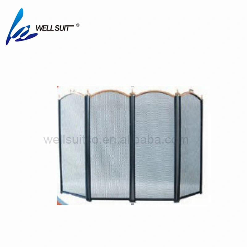 Popular Folding screen painted fireplace screen fire screen With Black Powder Coating