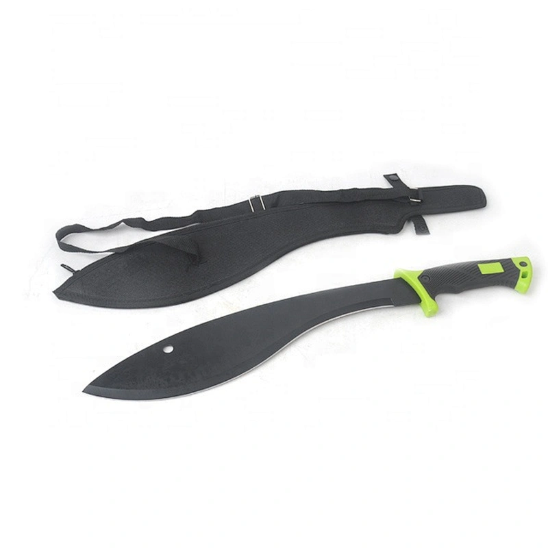 Soft touch handle stainless steel outdoor survival matchet with carry sheath