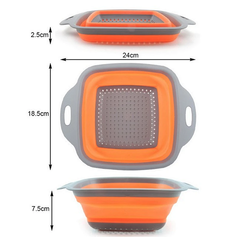 Foldable food grade BPA free fruit vegetables washing basket strainer/colander For Home and Kitchen utensils