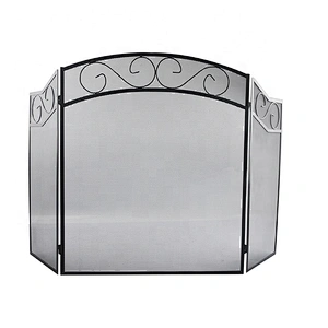 Durable hot selling metal Iron 3-panel fireplace screen for Guard Fence Accessories Steel Spark Guard