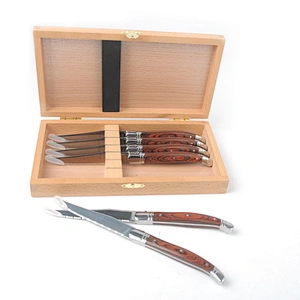 Stainless steel  6pcs knife set  with wooden box