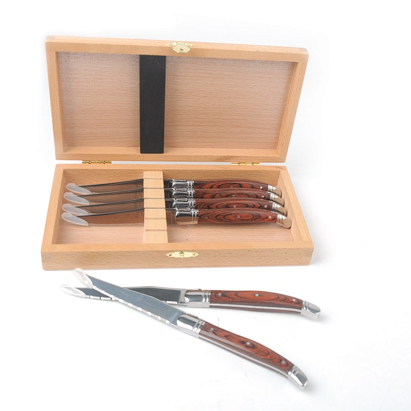 Stainless steel  6pcs knife set  with wooden box