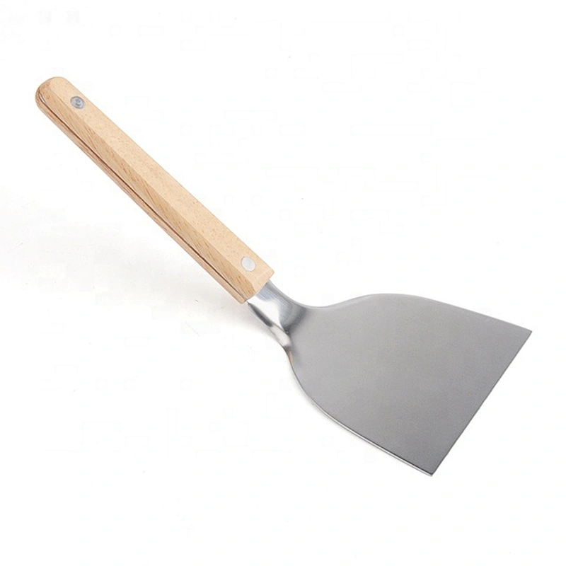 Wooden handle stainless steel kitchen food pizza shovel for sale
