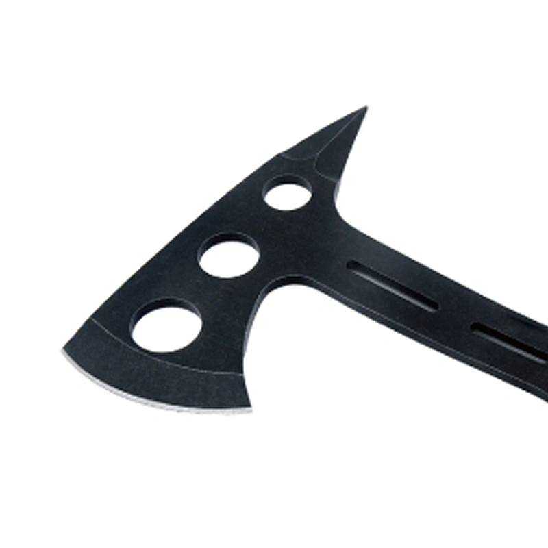 2 Sides Black Coating Stainless Steel Survival Axe Outdoor Tool Hatchet with Paracord