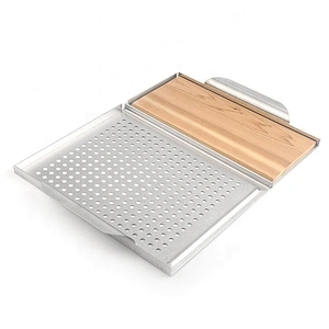 Factory direct dual-use baking pan with wooden baking pan