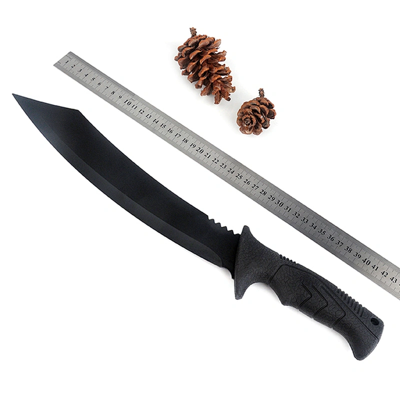 Machete Stainless Steel Nigrescence Survival Outdoor Black Hunting Machete with TPR Handle