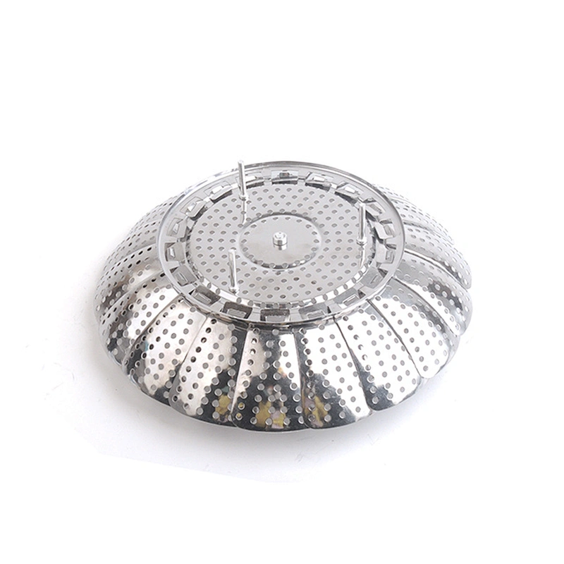 Stainless steel extendable foldable adjustable dim sum steamer basket