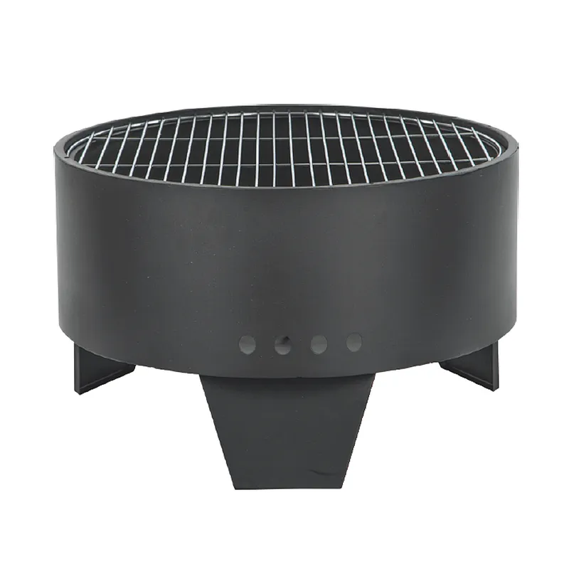metal antique outdoor black coating dome wood fire pit with 3 legs