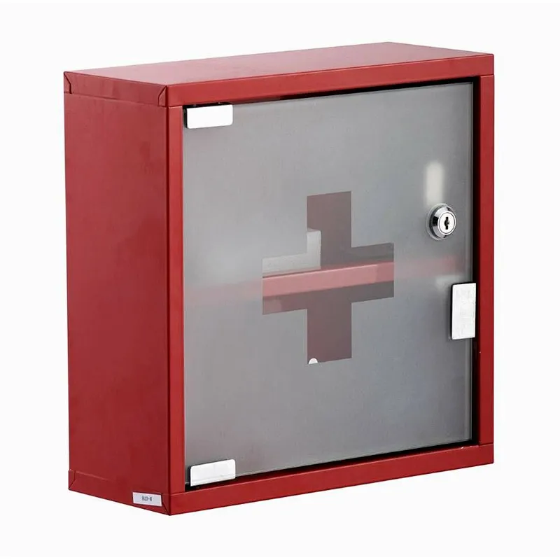 Classic and fashion Glass door wall hanging metal medicine chest with coating for home and hospital