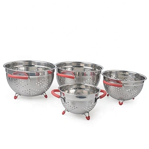 High quality  fruit basket strainer food grade stainless steel   kitchen multifunction colander set