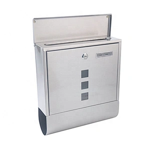 Outdoor stainless steel  newspaper letter PVC inside lockable mail box with 2 key lock