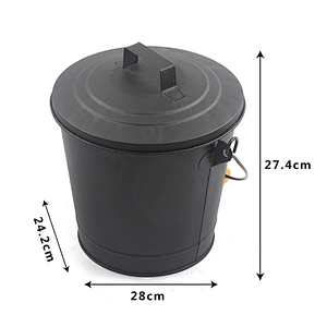 Fireplace accessories Black iron black ash bucket with lip for fireplace tool