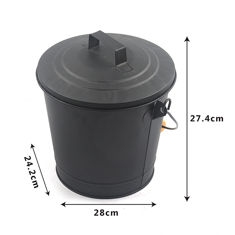 Fireplace accessories Black iron black ash bucket with lip for fireplace tool