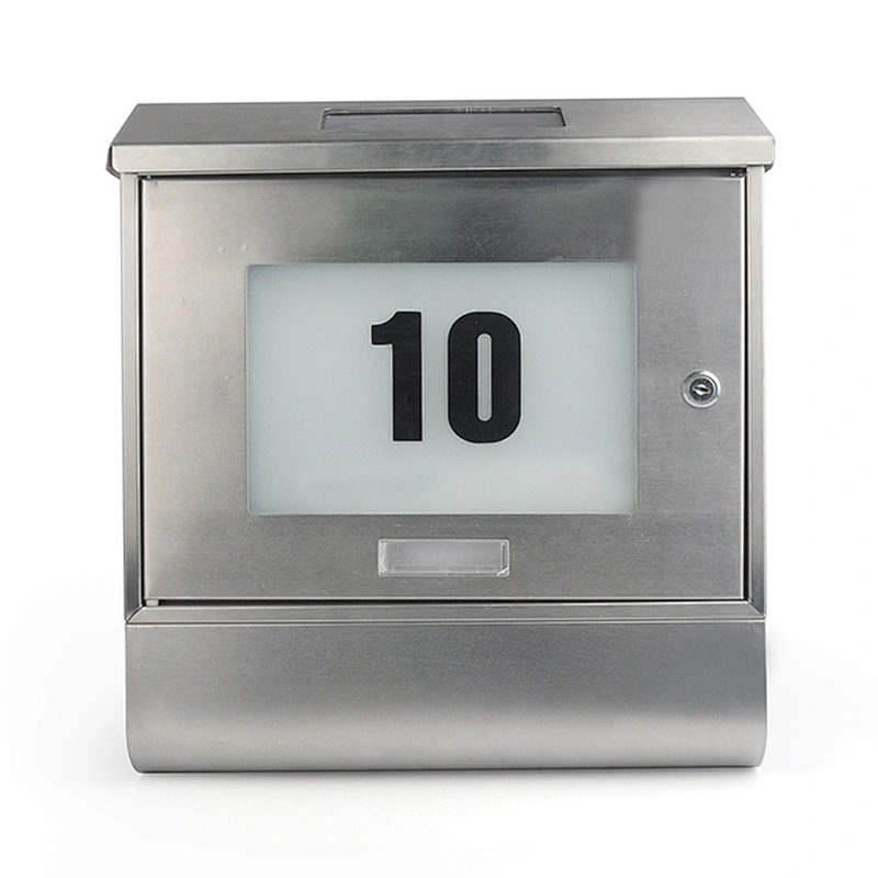 stainless steel cold-rolled sheets with painting lockable wall mounted solar mailbox letterbox postbox with house number