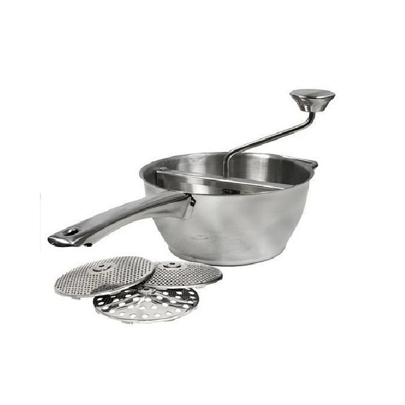 kitchen accessories kitchen gadgets manual stainless steel vegetable food mill with 3pcs blades