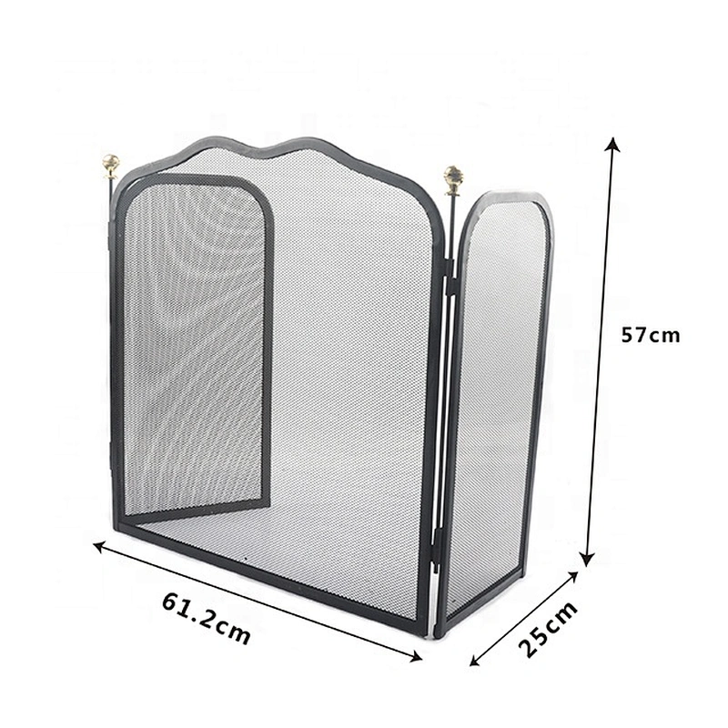 Wholesale Home And Garden Simple Design Black Metal Thick Mesh Fireplace Safety Screen