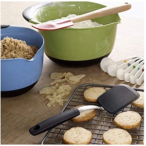 Food safe 3 size  non skid bottom salad bowl mixing bowl set coloful easy clean salad bowls