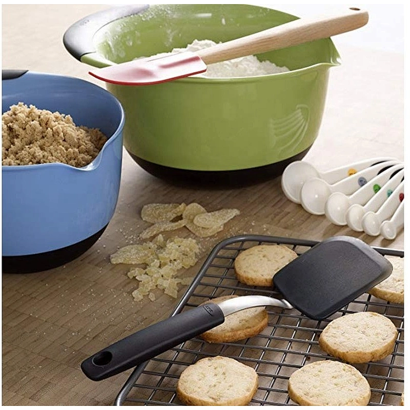Food safe 3 size  non skid bottom salad bowl mixing bowl set coloful easy clean salad bowls