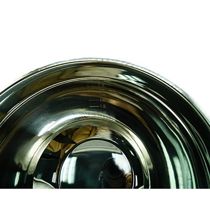 Reusable large restaurant stainless steel salad bowl set with plastic lid
