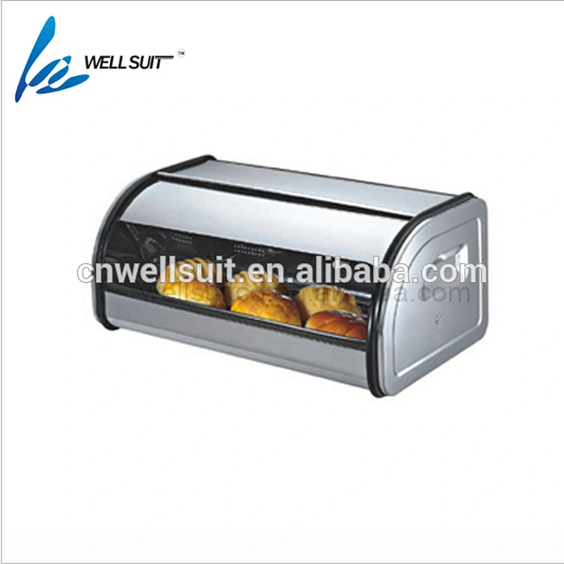 Unique design roll top stainless steel bread box bread bin metal