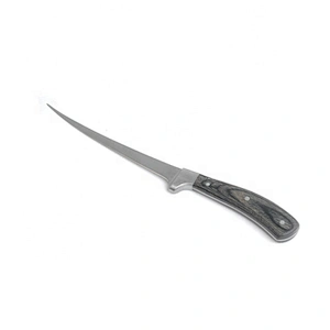 Stainless Steel Outdoor Fishing Camping Survival Filet Knife With Pakka Wood Handle