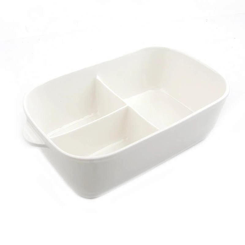 Square shape porcelain dinnerware decal fresh ceramic storage bowl with lids for microwave safe