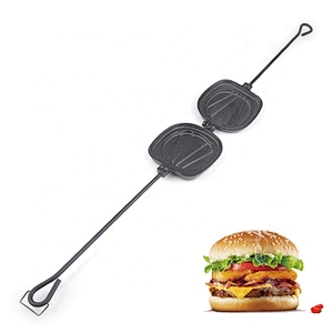 Manual hand long handle cast iron coating  hamburg press for meat