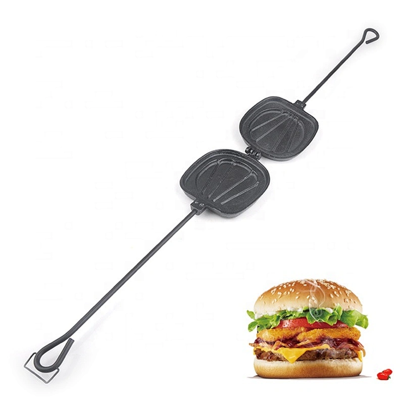 Manual hand long handle cast iron coating  hamburg press for meat