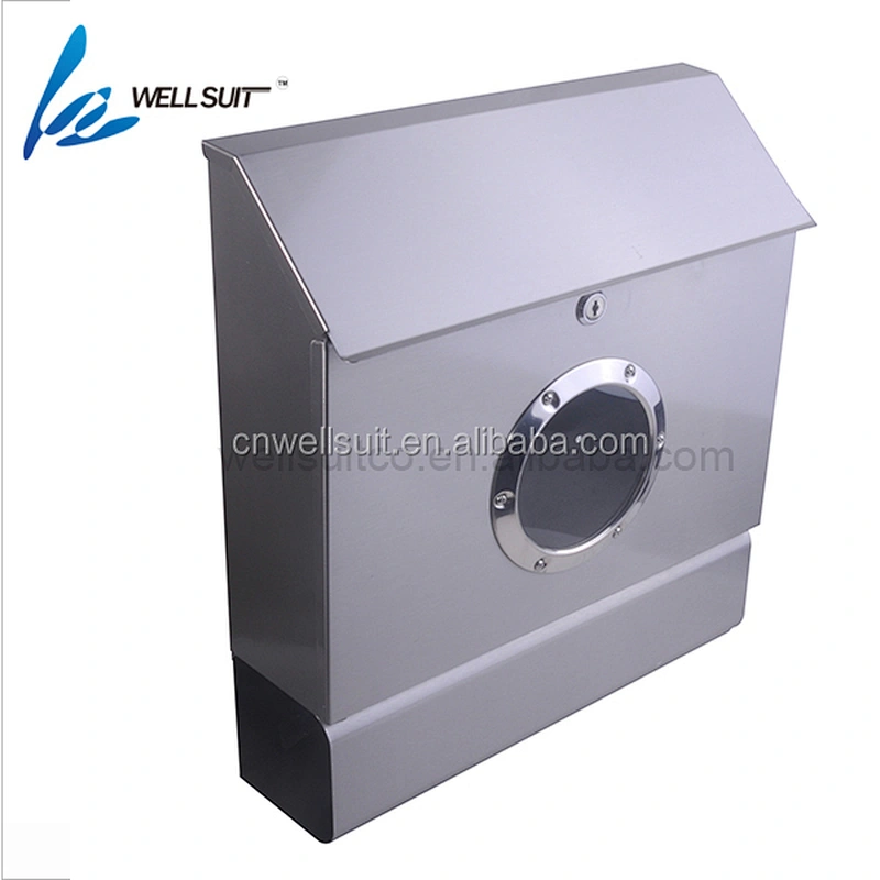 Newspaper holder clear look stainless steel letter box with glass and lock water proof