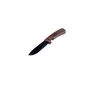 outdoor camping hunting knife with wood handle