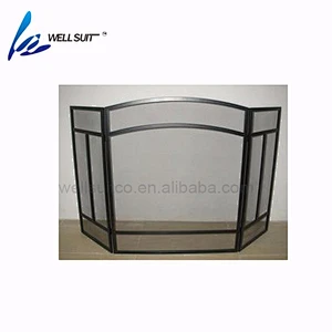 fireplace screen fire screen With Black Powder Coating screen protector fireproof