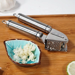 Easy use kitchen gadget garlic mincer press stainless steel ginger garlic presser
