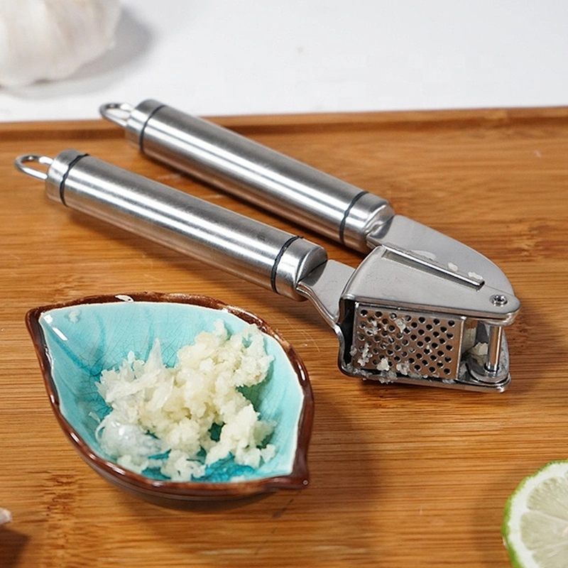 Easy use kitchen gadget garlic mincer press stainless steel ginger garlic presser