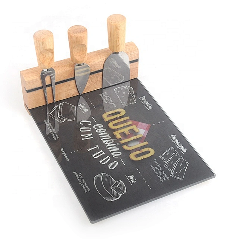 High quality magnetic cheese board and knife set