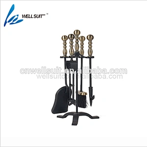 Hot selling fireplace accessory 5 in 1 outdoor indoor fireplace tool set