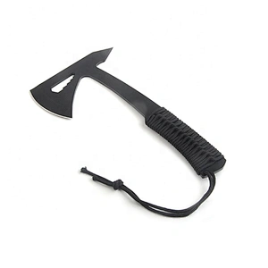 Full Black Coating Stainless Steel Tomahawks Hatchet Axe with Paracord Handle