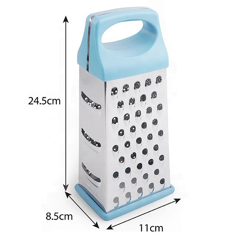kitchen stainless steel multi function tabletop hand cutter fruit vegetable cheese 4 sides manual box grater