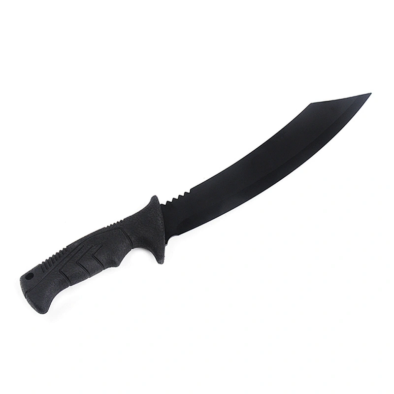 Machete Stainless Steel Nigrescence Survival Outdoor Black Hunting Machete with TPR Handle