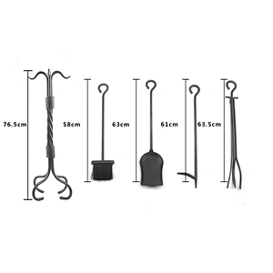 High Quality Black Metal Fireplace Tools Set For Sale