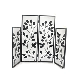 Black Iron Safe Proof Fence Mesh 4 Panel Fireplace Screen