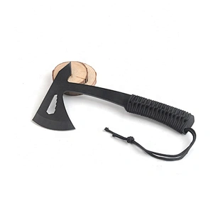 Full Black Coating Stainless Steel Tomahawks Hatchet Axe with Paracord Handle