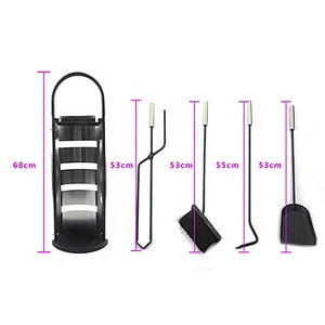 Factory Price Wholesale 5 Pcs Set Knight Fireplace Tools with Stainless Steel Handle