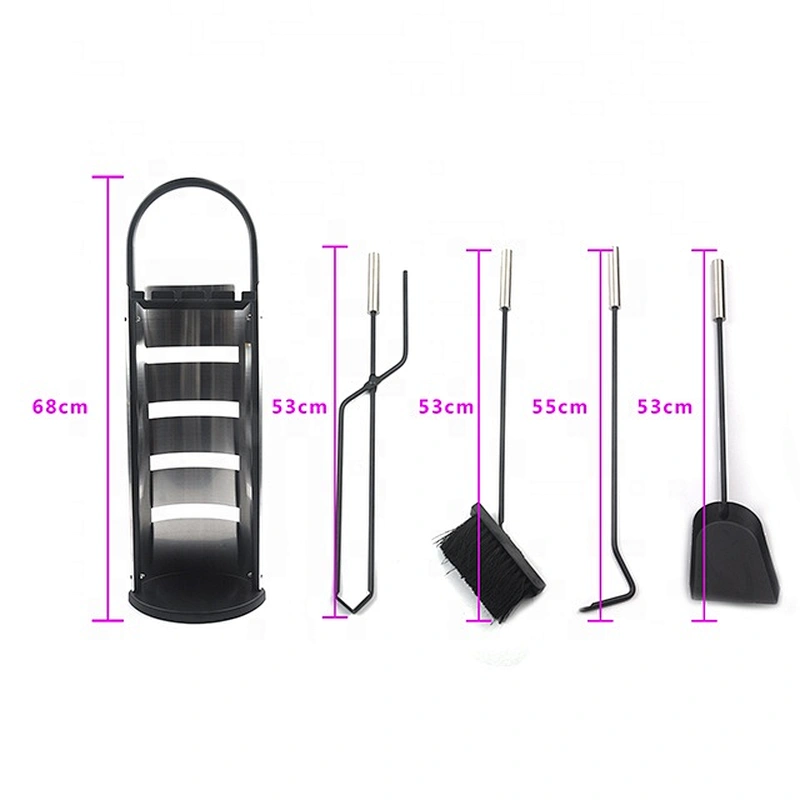 Factory Price Wholesale 5 Pcs Set Knight Fireplace Tools with Stainless Steel Handle