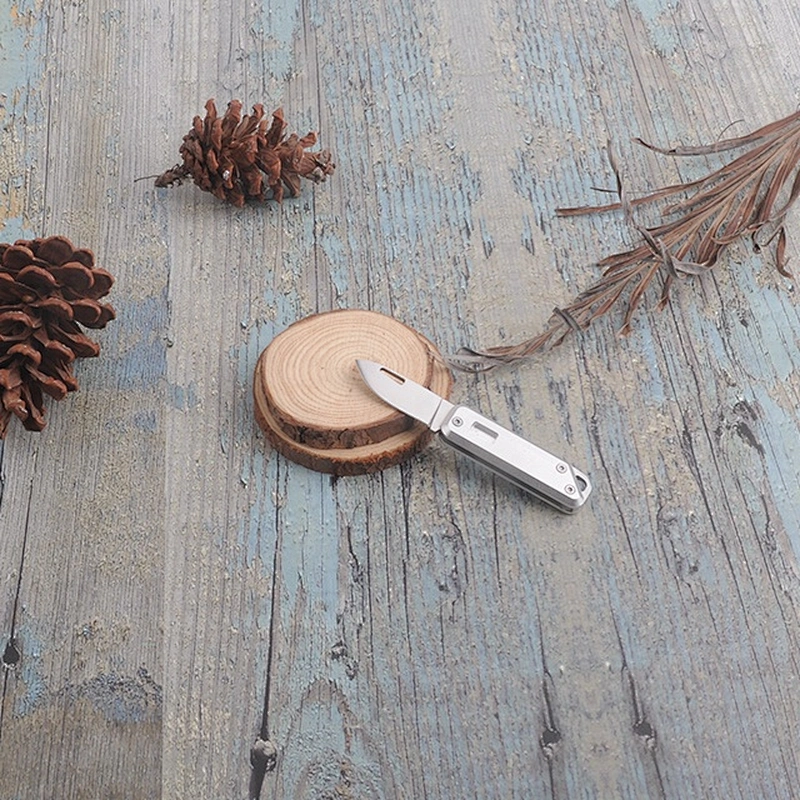 Portable Silver Color High Quality Stainless Steel Mini Folding Pocket Knife for Customized