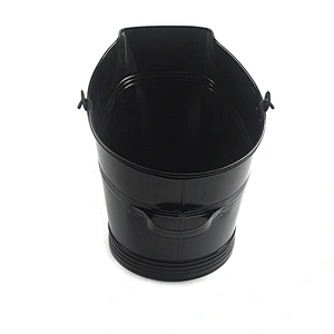 Fireplace accessories Black iron black ash bucket with lip for fireplace tool