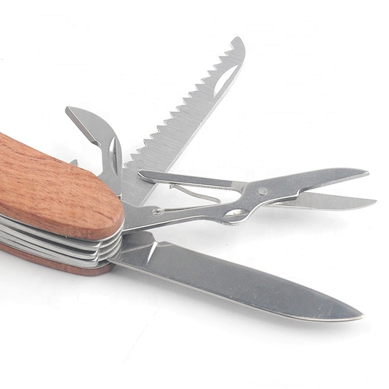 9 In 1 Multi Purpose  Stainless Steel Blade Folding Pocket Survival Hunting Knife Tools