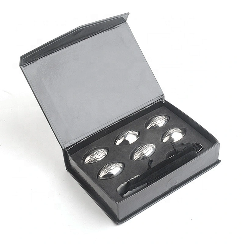 Stainless Steel Chilling Ice Cubes with Pouch - Reusable Stone Chiller On the Rocks Cold Drinks for bar